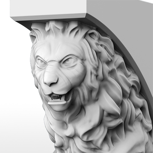 Cheminée aux Lions